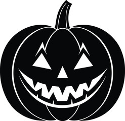 Pumpkin Halloween Silhouette Vector | Spooky Jack-O’-Lantern Design for Fall and Haunted Decor