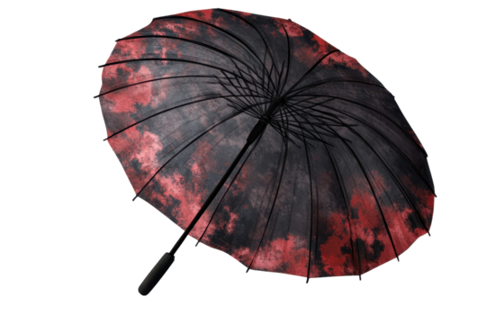Isolated Black and Red Umbrella