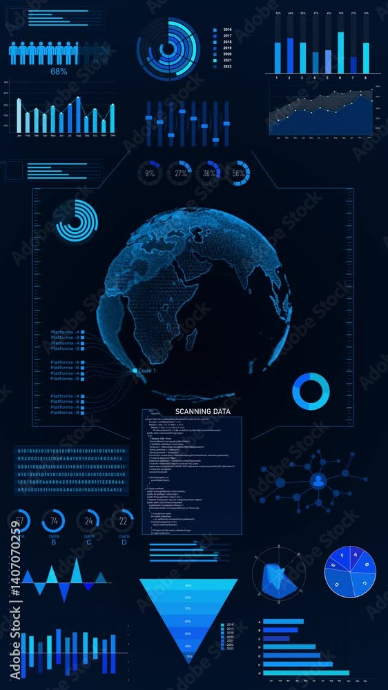 Poster abstract digital technology science health care icon world modern innovation, hi tech future. global