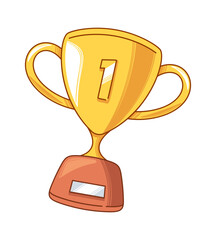 Golden trophy goblet hand drawn