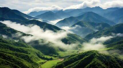 Obraz premium lush mountain in clouds