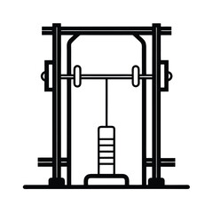 Outline of Smith machine on white background