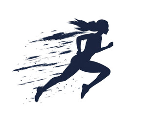 Naklejka premium Dynamic runner in motion with expressive speed lines, cut out