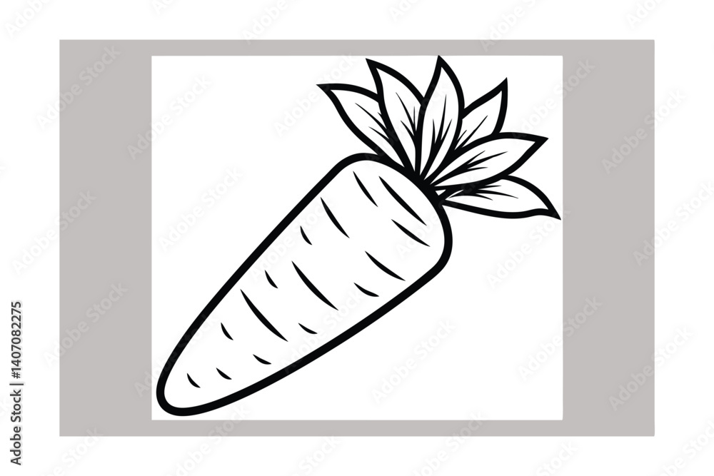 Aufkleber isolated outline of carrot design freshness and simplicity for various creative projects