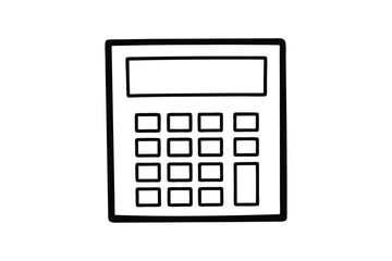 Minimalist Black And White Calculator Icon For Finance And Accounting Use