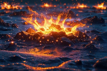 Vibrant Energy and Light Ignite the Midnight Sky with Dynamic Glory