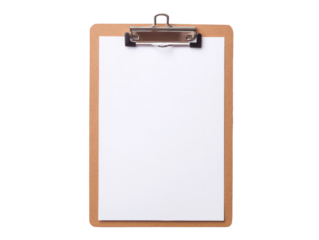 Blank clipboard for note taking, planning, and organization tasks, cut out
