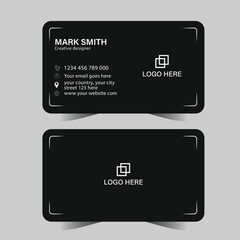 Luxury dark Black Business Card Design  background. simple clean visiting card template vector design