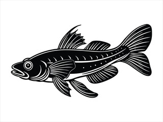 Marine animal vector illustration of a swimming fish cartoon in ocean water