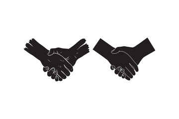 Handshake Silhouette Vector Business and Agreement Concept