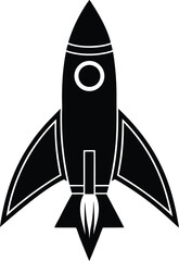 Rocket Icon Silhouette Vector | Spacecraft Design for Sci-Fi and Adventure Art