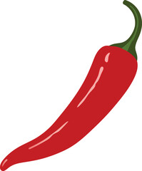 Red chili spicy pepper. Hot chili spice pepper vector icon illustration paprika 