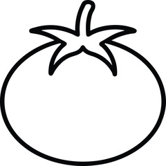 Tomato vegetable icon. vector outline illustration