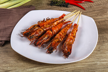 Tasty grilled tiger prawn snack