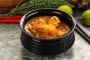 Indian cuisine - spicy chicken curry