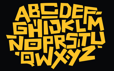 Vector hand drawn typeface in graffiti style.	