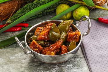 Indian cuisine - paneer with chilli