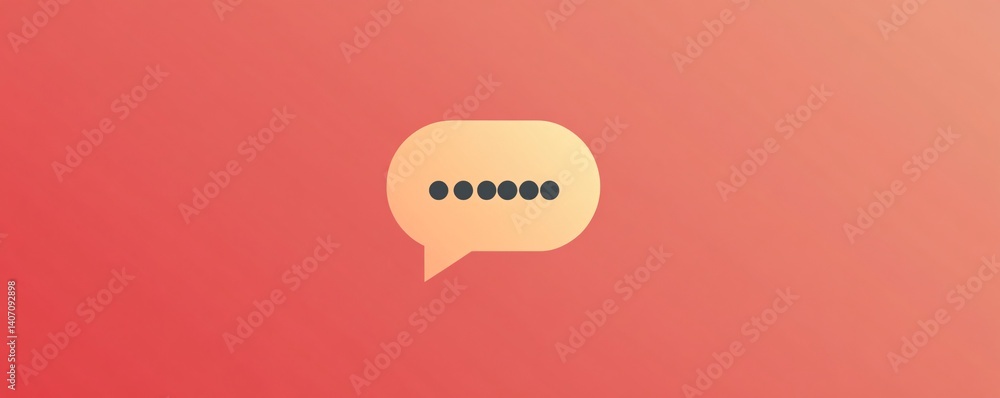 Poster Speech bubble showing typing status on gradient background