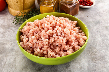 Homemade Raw pork minced meat
