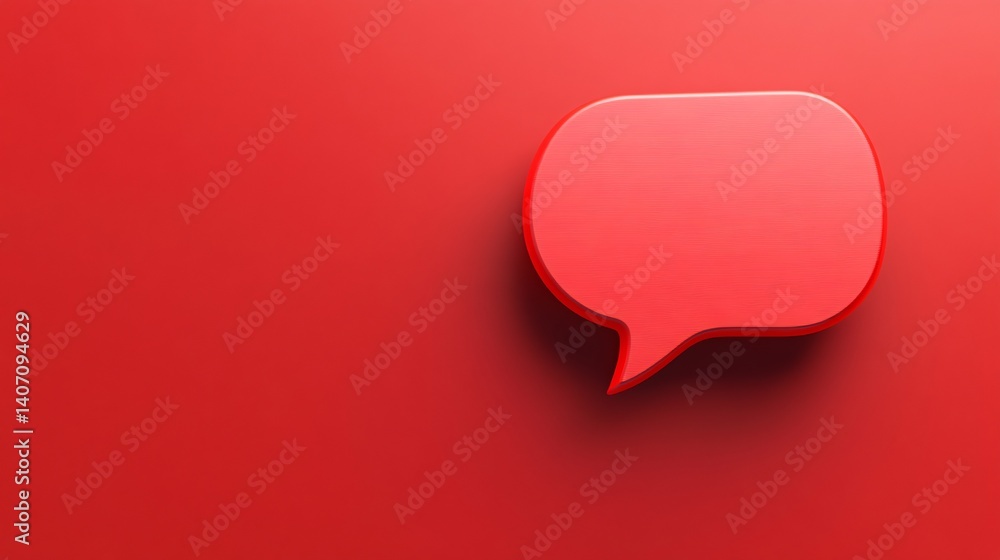 Aufkleber red speech bubble communicating on a red background