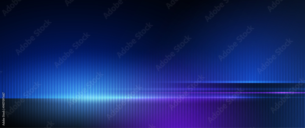 Poster Vector abstract neon light, pattern line with space. Purple, blue, green and gradient color background. Illustration graphic design for banner, wallpaper background. Energy digital technology concept
