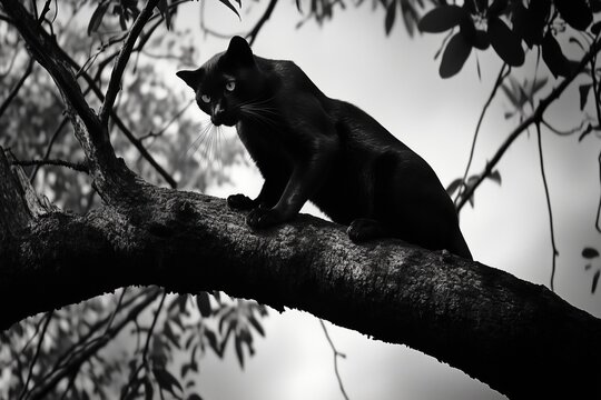 black phanter on tree