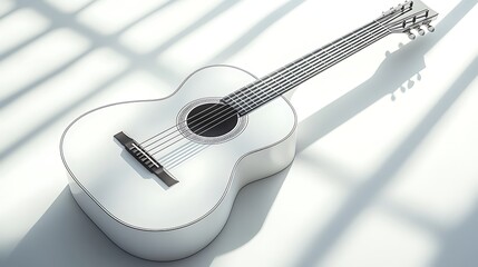 Fototapeta premium White Acoustic Guitar Studio (1)