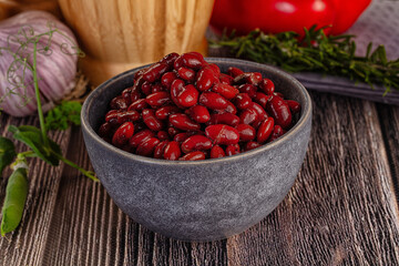 Vegan cuisine canned red kidney beans