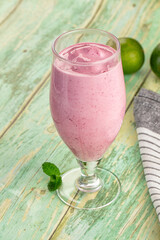 Cold fresh sweet Strawberry smoothie
