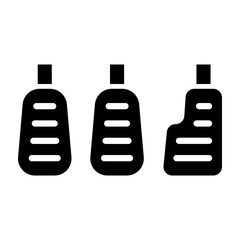 Pedals (Clutch, Brake, Accelerator) Vector Glyph Icon Design