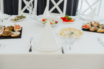 Elegant dining setup with gourmet dishes in a stylish location