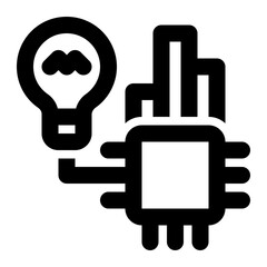 Machine Learning, Business, Innovation Outline Icon