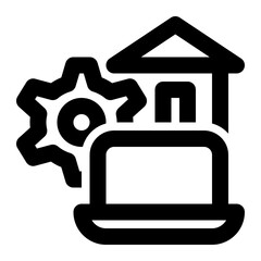 Work From Home, Wfh, Remote Work Outline Icon
