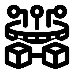 Cryptocurrency, Blockchain, Fintech Outline Icon