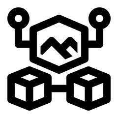 NFT, Non Fungible Token, Crypto Art Outline Icon