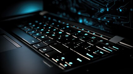 glow laptop dark background
