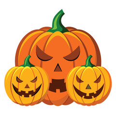 Halloween Pumpkin isolated clipart on white background