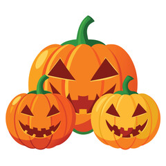 Halloween Pumpkin isolated clipart on white background
