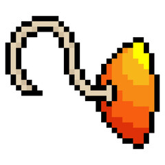Obraz premium Pirate hook with pixel art isolated on white background