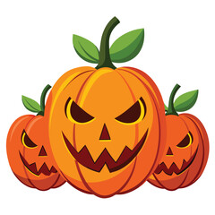 Halloween Pumpkin isolated clipart on white background