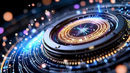 Futuristic circular interface design