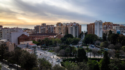 Obraz premium Malaga, Spain skyline