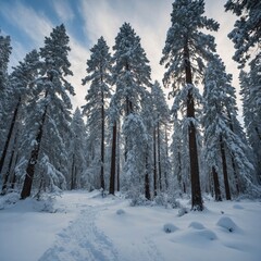 Fototapeta premium Snowy Pines