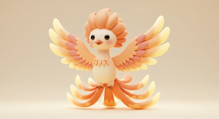 Whimsical Phoenix Sculpture Displaying Artistic Detail and Creative Imagination