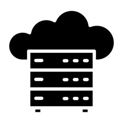Cloud Server Vector Glyph Icon Design