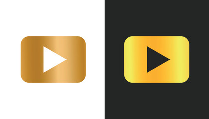 logo play buttonvector image of a beautiful and attractive gold colored highway divider sign on a black and white background 6-01.eps