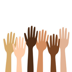 raised hands vector illustration no background