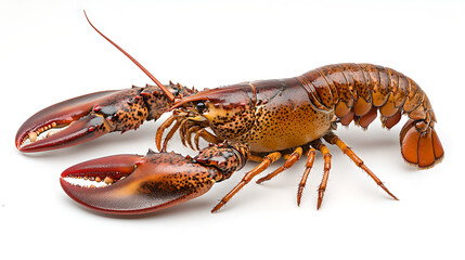 Cooked Lobster on White Background