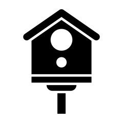 Bird House Vector Glyph Icon Design
