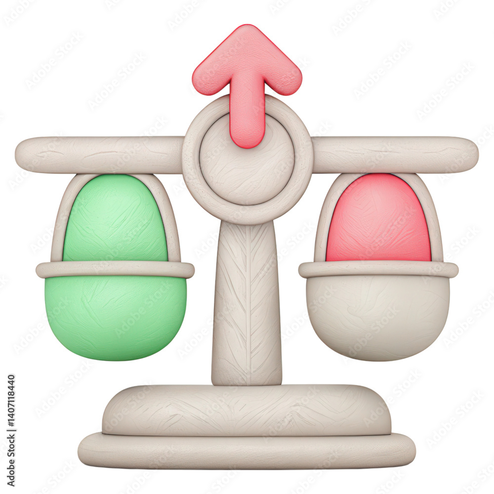 Poster a visual representation balancing equity and startup growth concepts with icons.